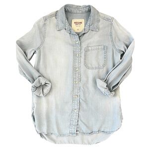 Mossimo Supply Co., Light Wash Button Up Shirt, Size Petite Small